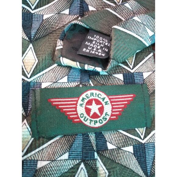 American Outpost 100%‎ Silk Made in the USA Men's Neck Tie - Picture 2 of 2